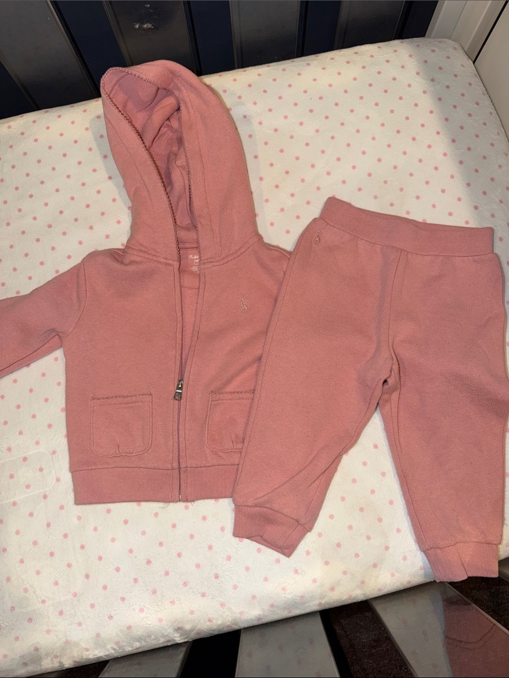Ralph Lauren Pink Hooded Sweatshirt & Joggers Set
